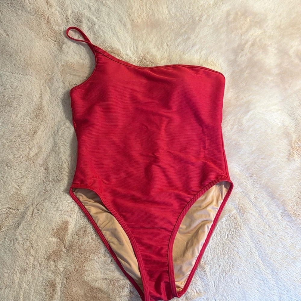 J.Crew One Shoulder Ribbed Swimsuit